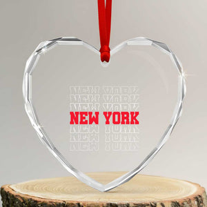 New York Vintage Heart Crystal Glass Ornament State Pride Classic Throwback Design TS10 Transparent Glass 3'' Heart Print Your Wear