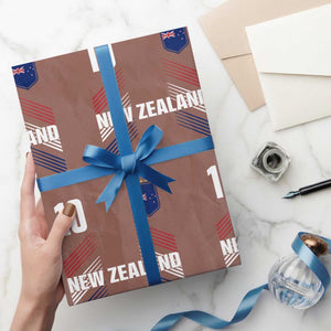 New Zealand Soccer Sports Graphic Number 10 Jersey Style Wrapping Paper Roll Proud Kiwis Football Fans Game Day Pride TS02 Mocha Print Your Wear