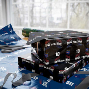 New Zealand Soccer Sports Graphic Number 10 Jersey Style Wrapping Paper Roll Proud Kiwis Football Fans Game Day Pride TS02 Black Print Your Wear
