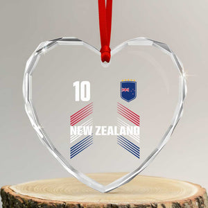New Zealand Soccer Sports Graphic Number 10 Jersey Style Heart Crystal Glass Ornament Proud Kiwis Football Fans Game Day Pride TS02 Transparent Glass 3'' Heart Print Your Wear