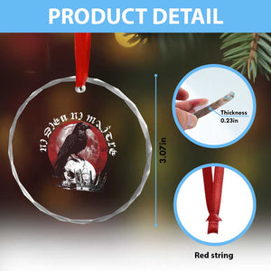 Ni Dieu Ni Maitre No God No Masters Crystal Glass Ornament Raven Skull - Print Your Wear