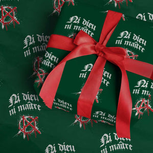 Ni Dieu Ni Maitre No God No Masters Wrapping Paper Roll Anarchy Symbol TS11 Green Print Your Wear