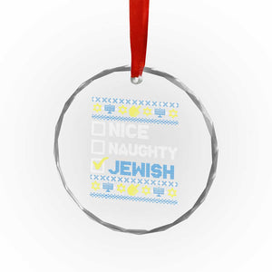 Nice Naughty Jewish Ugly Hanukkah Crystal Glass Ornament Chanukah Jew Gift TS10 Print Your Wear