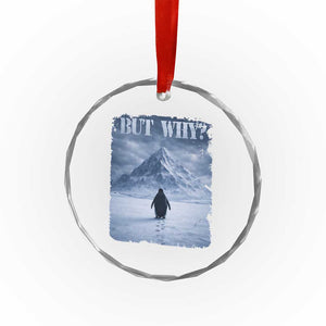 Nihilist Penguin But Why Crystal Glass Ornament Snow Mountains Motivational Penguin Meme TS11 Print Your Wear