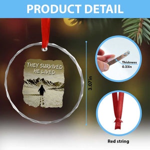 Nihilist Penguin Hiking Meme Crystal Glass Ornament They Survived He Lived TS14 Print Your Wear