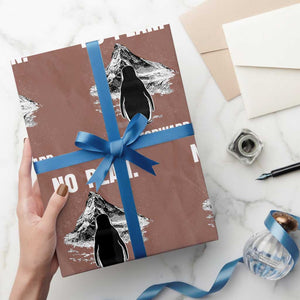 Nihilist Penguin Hiking Meme Wrapping Paper Roll No Plan Just Forward TS14 Mocha Print Your Wear