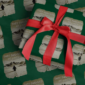 Nihilist Penguin Hiking Meme Wrapping Paper Roll They Survived He Lived TS14 Green Print Your Wear