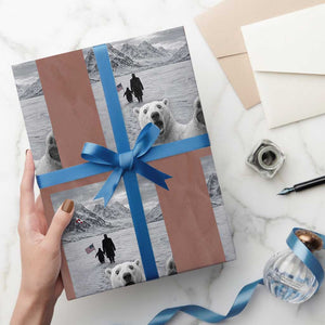 Nihilist Penguin Trump Hiking Mountains Wrapping Paper Roll Funny Polar Bear Selfie But Why TS14 Mocha Print Your Wear