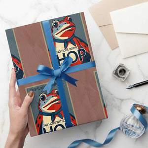 No Hope Without Hop Wrapping Paper Roll Ribbit Resist Repeat Resistance Frog Protest Pop Art Graphic TS02 Mocha Print Your Wear