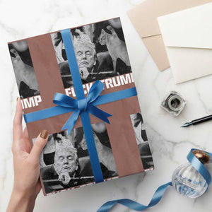 No Human Is Illegal Wrapping Paper Roll Funny Cat Anti ICE Meme TS14 Mocha Print Your Wear