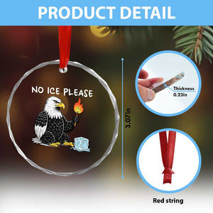 No Ice Please Crystal Glass Ornament Funny American Eagle Social Justice Gift TS12 Print Your Wear