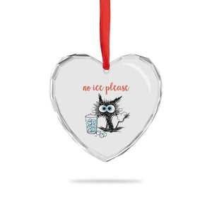 No Ice Please Heart Crystal Glass Ornament Funny Black Cat Sarcastic Abolish ICE Meme TS14 Print Your Wear