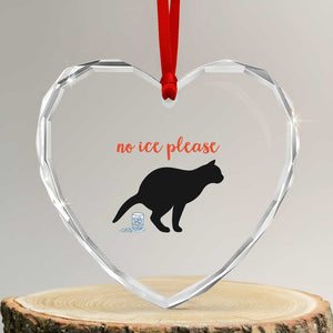 No Ice Please Heart Crystal Glass Ornament Funny Cat Abolish ICE Meme TS14 Transparent Glass 3'' Heart Print Your Wear