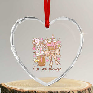 No Ice Please Heart Crystal Glass Ornament Funny Coffee Lover Pro Immigration Political TS11 Transparent Glass 3'' Heart Print Your Wear