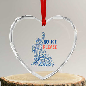 No Ice Please Heart Crystal Glass Ornament Funny Statue of Liberty Anti ICE Deportation Human Rights TS14 Transparent Glass 3'' Heart Print Your Wear