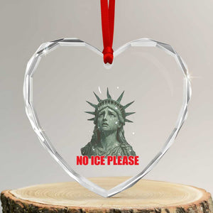 No Ice Please Heart Crystal Glass Ornament Statue of Liberty Crying Anti ICE Deportation Human Rights TS14 Transparent Glass 3'' Heart Print Your Wear