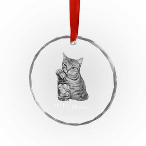 No Ice Please Realistic Angry Cat Graphic Crystal Glass Ornament Resistance Against Ice Protest TS02 Print Your Wear