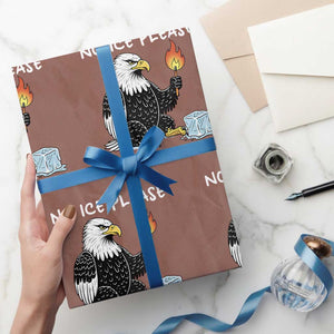 No Ice Please Wrapping Paper Roll Funny American Eagle Social Justice Gift TS12 Mocha Print Your Wear