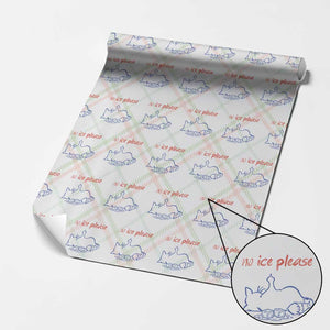 No Ice Please Wrapping Paper Roll Funny Cat Anti ICE Deportation Human Rights TS14 Christmas Plaid Print Your Wear