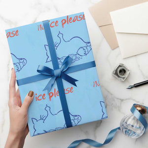 No Ice Please Wrapping Paper Roll Funny Cat Anti ICE Deportation Human Rights TS14 Light Blue Print Your Wear