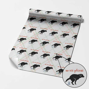 No Ice Please Wrapping Paper Roll Funny Dog Anti ICE Meme TS14 Christmas Plaid Print Your Wear