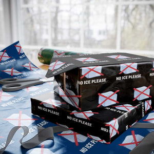 No Ice Please Wrapping Paper Roll Ice Cube Anti ICE Deportation Human Rights Protest TS14 Black Print Your Wear