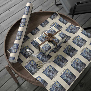 No Ice Please Wrapping Paper Roll Starry Night Raccoon Trash Panda Anti ICE Meme TS14 Beige Print Your Wear