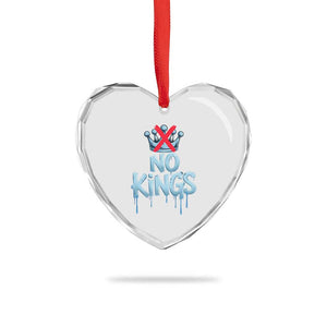 No Kings Abolish ICE Heart Crystal Glass Ornament Anti Authoritarian Protest TS12 Print Your Wear