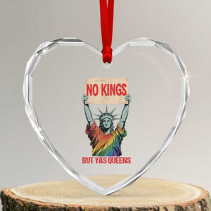 No Kings But Yas Queens Heart Crystal Glass Ornament Statue Of Liberty LGBTQ Pride Ally Pride TS11 Transparent Glass 3'' Heart Print Your Wear