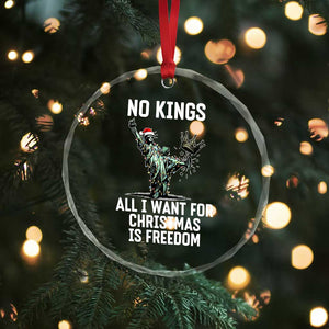 No Kings Crystal Glass Ornament All I Want For Christmas Is Freedom TS14 Print Your Wear