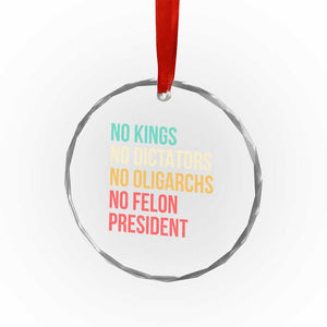 No Kings Crystal Glass Ornament Retro Resistance TS10 Print Your Wear