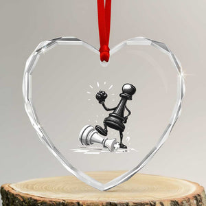 No Kings Heart Crystal Glass Ornament America Protest Chess Rejecting Kings TS11 Transparent Glass 3'' Heart Print Your Wear