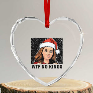 No Kings Heart Crystal Glass Ornament Funny Disgusting Doll Face Meme Christmas TS14 Transparent Glass 3'' Heart Print Your Wear