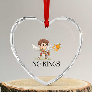 No Kings Heart Crystal Glass Ornament Funny Saint Michael Topples The Crown TS12 Transparent Glass 3'' Heart Print Your Wear