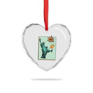 No Kings Heart Crystal Glass Ornament Statue of Liberty Political Protest TS14 Print Your Wear