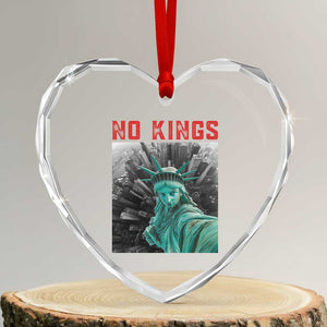 No Kings Heart Crystal Glass Ornament Statue of Liberty Selfie Freedom TS14 Transparent Glass 3'' Heart Print Your Wear
