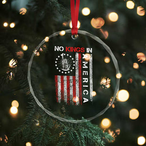 No Kings In America Crystal Glass Ornament Retro Freedom American Betsy Ross Flag TS02 Print Your Wear