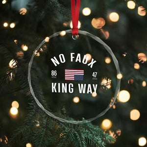 No Kings in America Crystal Glass Ornament US Flag Upside Down TS10 Print Your Wear