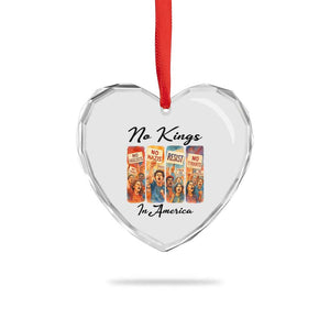 No Kings In America Heart Crystal Glass Ornament American Anti Authoritarian Protest TS12 Print Your Wear