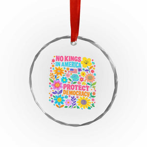 No Kings In America Protest Democraty Crystal Glass Ornament Floral Resist TS10 Print Your Wear