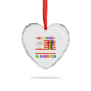 No Kings In America Rainbow Flag Heart Crystal Glass Ornament TS02 Print Your Wear