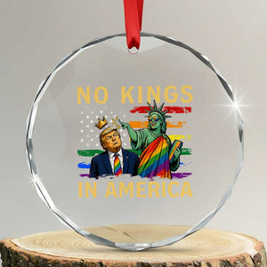 No Kings In America Statue Of Liberty Pride Crystal Glass Ornament Humorous Political Gift