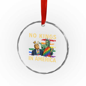 No Kings In America Statue Of Liberty Pride Crystal Glass Ornament Humorous Political Gift