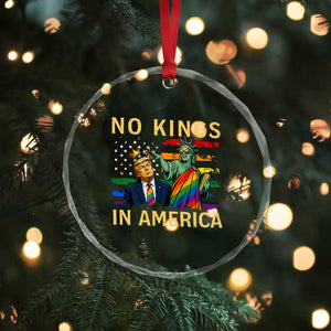 No Kings In America Statue Of Liberty Pride Crystal Glass Ornament Humorous Political Gift