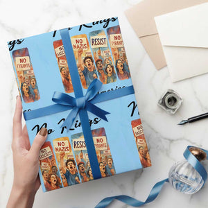 No Kings In America Wrapping Paper Roll American Anti Authoritarian Protest TS12 Light Blue Print Your Wear