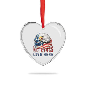 No Kings Live Here Heart Crystal Glass Ornament Patriotic American Eagle TS12 Print Your Wear