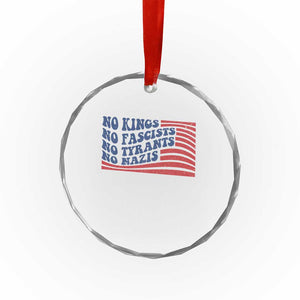 No Kings No Fascists Crystal Glass Ornament American Flag Patriotic Protest TS12 Print Your Wear