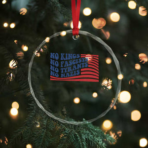 No Kings No Fascists Crystal Glass Ornament American Flag Patriotic Protest TS12 Print Your Wear