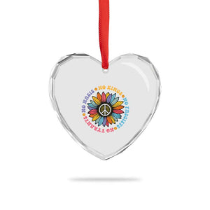 No Kings No Fascists No Tyrants No Nazis Heart Crystal Glass Ornament Peace Floral Sunflower TS11 Print Your Wear