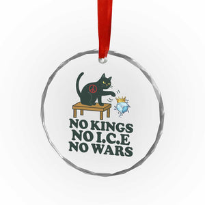 No Kings No Ice No Wars Cat Crystal Glass Ornament Funny Political Freedom Activist TS11 Print Your Wear